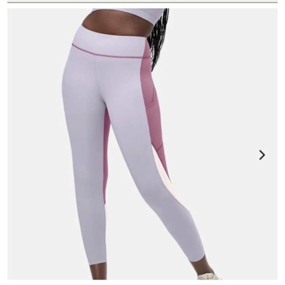 Outdoor Voices Leggings Medium High Rise Colorblock TechSweat Zoom Purple Pink - Picture 12 of 13